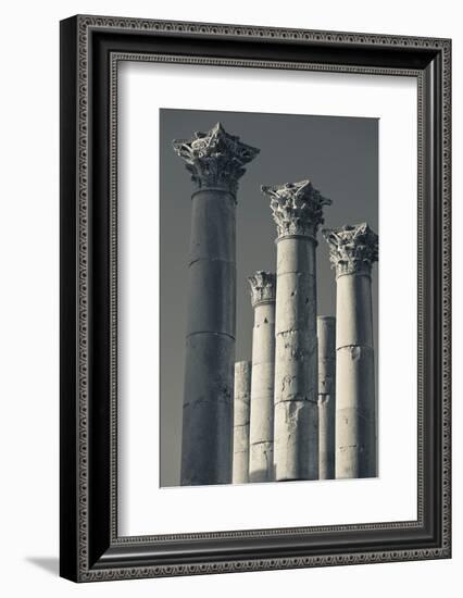 Ruins of Roman-era columns, Jerash, Jordan-null-Framed Photographic Print