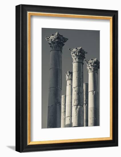 Ruins of Roman-era columns, Jerash, Jordan-null-Framed Photographic Print