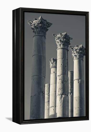 Ruins of Roman-era columns, Jerash, Jordan-null-Framed Premier Image Canvas