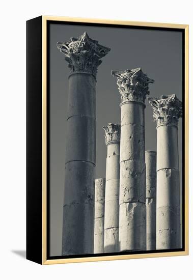 Ruins of Roman-era columns, Jerash, Jordan-null-Framed Premier Image Canvas