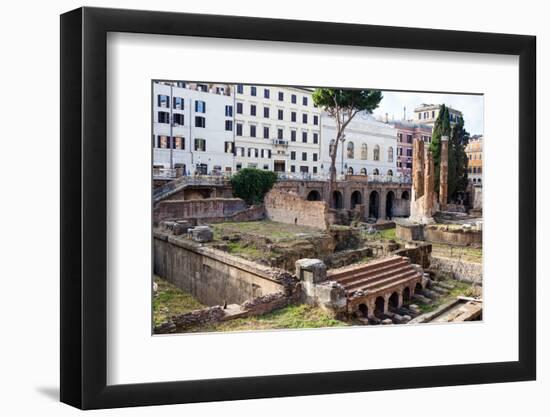 Ruins of Roman Temples at Area Sacra Di Largo Di Torre Argentina, Rome, UNESCO World Heritage Site-Nico Tondini-Framed Photographic Print