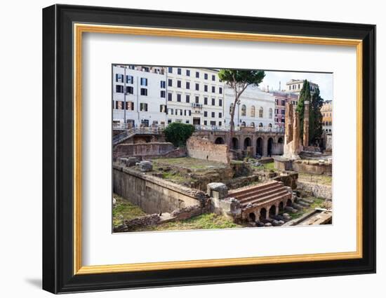 Ruins of Roman Temples at Area Sacra Di Largo Di Torre Argentina, Rome, UNESCO World Heritage Site-Nico Tondini-Framed Photographic Print