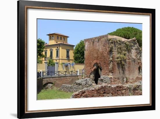 Ruins of Roman Terme Di Nerone Thermal Baths at Largo Parlascio Square, Tuscany (Toscana), Italy-Peter Richardson-Framed Photographic Print