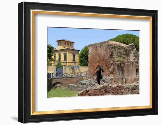 Ruins of Roman Terme Di Nerone Thermal Baths at Largo Parlascio Square, Tuscany (Toscana), Italy-Peter Richardson-Framed Photographic Print