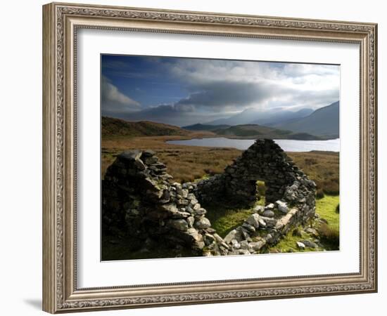 Ruins of Shephed's Hut at Llyn Y Dywarchen, Gwynedd, North Wales, UK-Ross Hoddinott-Framed Photographic Print