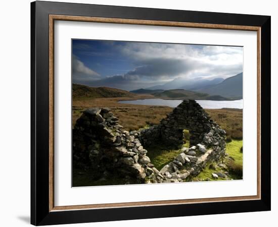 Ruins of Shephed's Hut at Llyn Y Dywarchen, Gwynedd, North Wales, UK-Ross Hoddinott-Framed Photographic Print