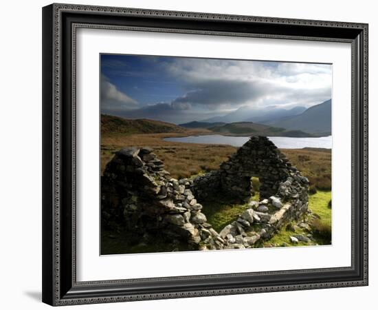 Ruins of Shephed's Hut at Llyn Y Dywarchen, Gwynedd, North Wales, UK-Ross Hoddinott-Framed Photographic Print