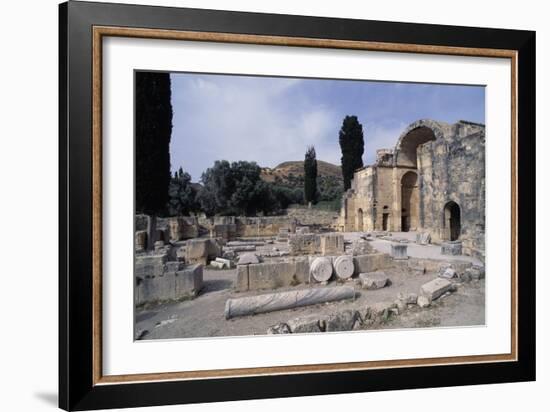 Ruins of the Basilica of Agios Titos, Gortis or Gortyn, Crete, Greece, 6th Century-null-Framed Giclee Print