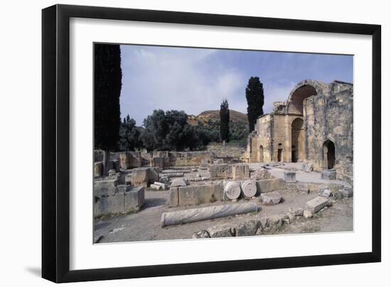 Ruins of the Basilica of Agios Titos, Gortis or Gortyn, Crete, Greece, 6th Century-null-Framed Giclee Print