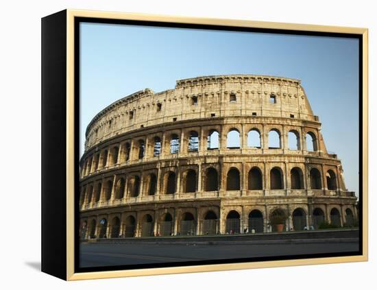 Ruins of the Coliseum in Rome Against Blue Sky-null-Framed Premier Image Canvas