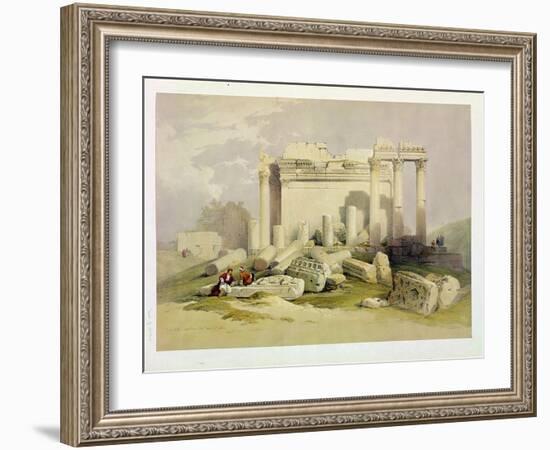 Ruins of the Eastern Portico of the Temple of Baalbec, May 6th 1839-David Roberts-Framed Giclee Print