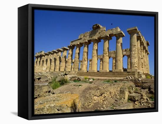 Ruins of the Greek Temples at Selinunte on the Island of Sicily, Italy, Europe-Newton Michael-Framed Premier Image Canvas