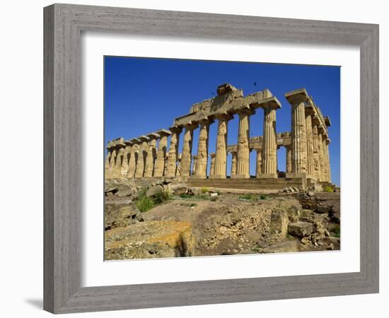 Ruins of the Greek Temples at Selinunte on the Island of Sicily, Italy, Europe-Newton Michael-Framed Photographic Print