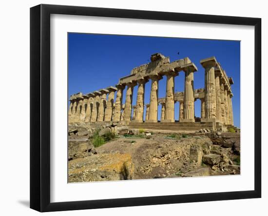 Ruins of the Greek Temples at Selinunte on the Island of Sicily, Italy, Europe-Newton Michael-Framed Photographic Print