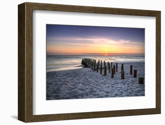 Ruins of the Old Naples Pier at Sunset on the Ocean-steffstarr-Framed Photographic Print