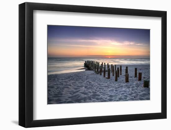 Ruins of the Old Naples Pier at Sunset on the Ocean-steffstarr-Framed Photographic Print