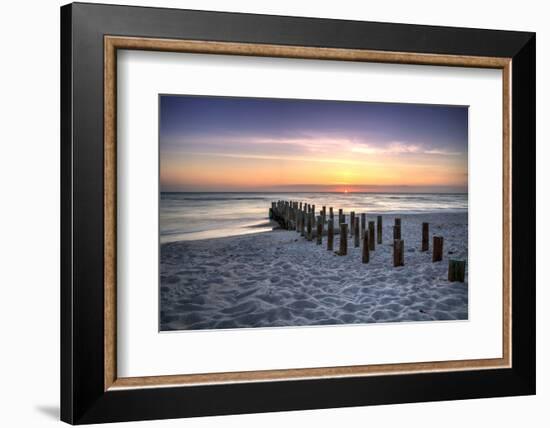 Ruins of the Old Naples Pier at Sunset on the Ocean-steffstarr-Framed Photographic Print