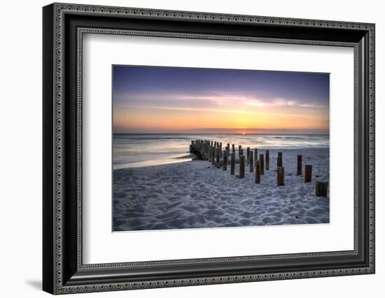 Ruins of the Old Naples Pier at Sunset on the Ocean-steffstarr-Framed Photographic Print