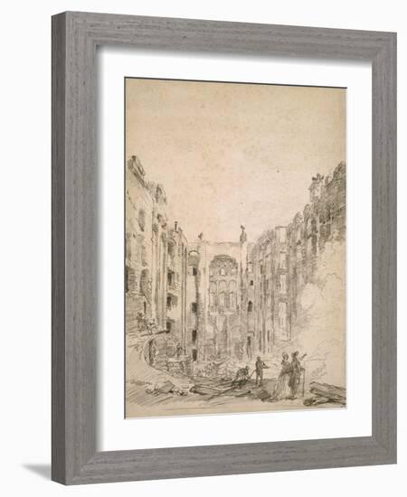 Ruins of the Opera After the Fire of 1781, 1781-Hubert Robert-Framed Giclee Print