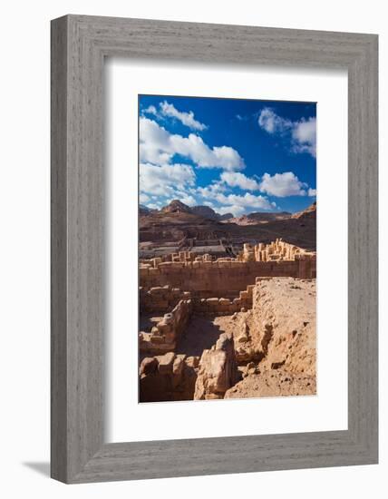 Ruins of the Temple of the Winged Lions at Ancient Nabatean City of Petra, Wadi Musa, Ma'an Gove...-null-Framed Photographic Print