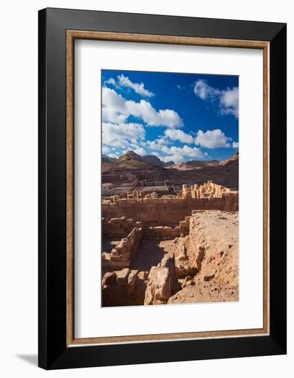 Ruins of the Temple of the Winged Lions at Ancient Nabatean City of Petra, Wadi Musa, Ma'an Gove...-null-Framed Photographic Print