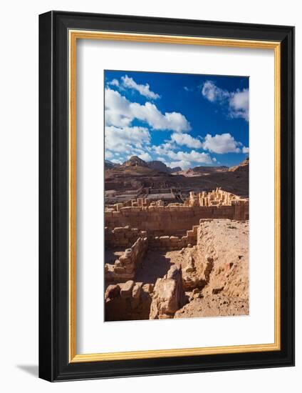 Ruins of the Temple of the Winged Lions at Ancient Nabatean City of Petra, Wadi Musa, Ma'an Gove...-null-Framed Photographic Print