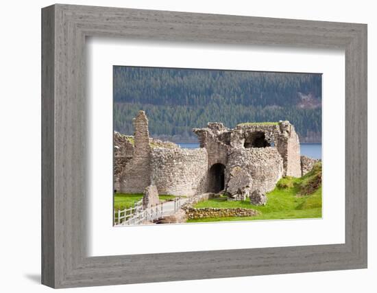 Ruins of Urquhart Castle at Loch Ness Inverness Highlands Scotland UK-vichie81-Framed Photographic Print