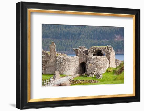 Ruins of Urquhart Castle at Loch Ness Inverness Highlands Scotland UK-vichie81-Framed Photographic Print