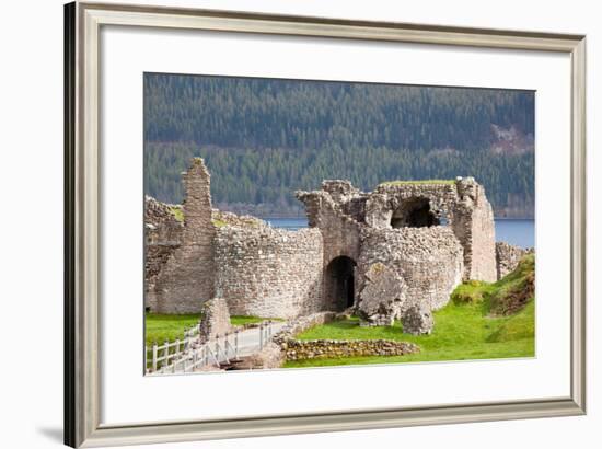 Ruins of Urquhart Castle at Loch Ness Inverness Highlands Scotland UK-vichie81-Framed Photographic Print