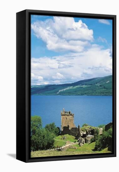 Ruins of Urquhart Castle on Banks of Loch Ness, Drumnadrochit, Scotland, United Kingdom-null-Framed Premier Image Canvas