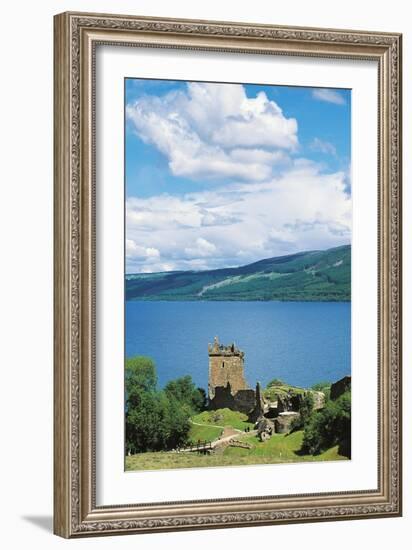 Ruins of Urquhart Castle on Banks of Loch Ness, Drumnadrochit, Scotland, United Kingdom-null-Framed Premium Photographic Print