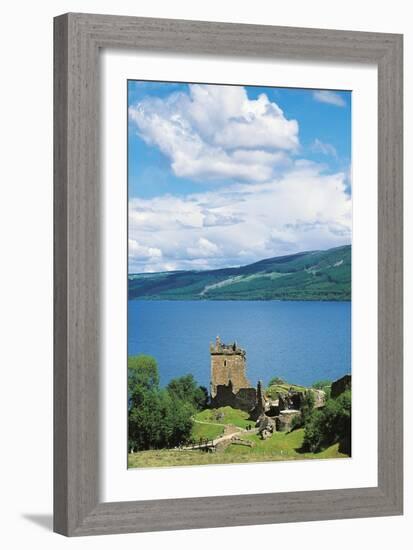 Ruins of Urquhart Castle on Banks of Loch Ness, Drumnadrochit, Scotland, United Kingdom-null-Framed Premium Photographic Print