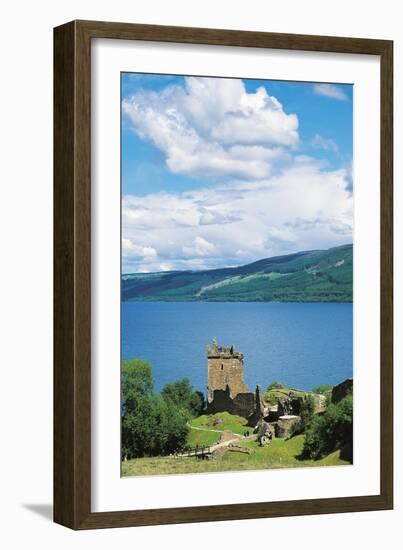 Ruins of Urquhart Castle on Banks of Loch Ness, Drumnadrochit, Scotland, United Kingdom-null-Framed Premium Photographic Print