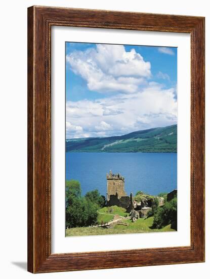 Ruins of Urquhart Castle on Banks of Loch Ness, Drumnadrochit, Scotland, United Kingdom-null-Framed Premium Photographic Print