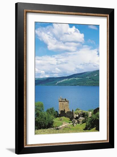 Ruins of Urquhart Castle on Banks of Loch Ness, Drumnadrochit, Scotland, United Kingdom-null-Framed Premium Photographic Print