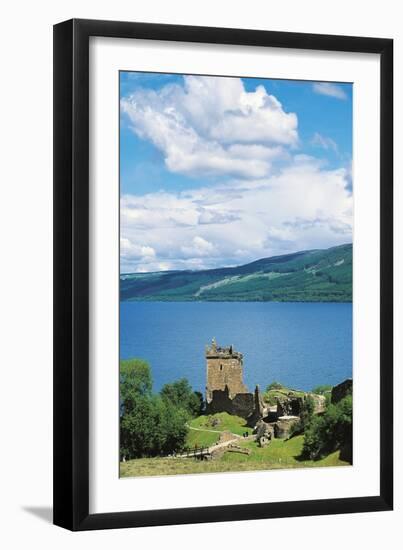 Ruins of Urquhart Castle on Banks of Loch Ness, Drumnadrochit, Scotland, United Kingdom-null-Framed Premium Photographic Print