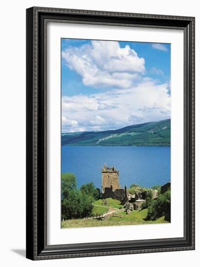 Ruins of Urquhart Castle on Banks of Loch Ness, Drumnadrochit, Scotland, United Kingdom-null-Framed Premium Photographic Print