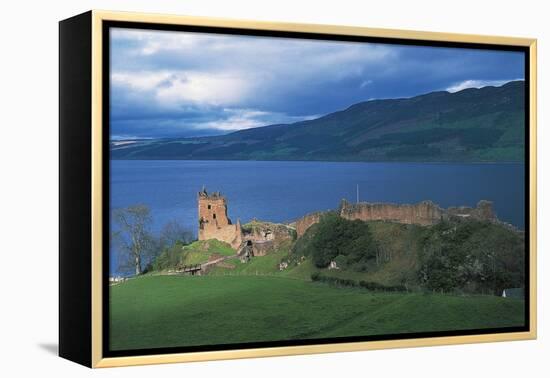 Ruins of Urquhart Castle on the Banks of Loch Ness, Drumnadrochit, Scotland, Uk-null-Framed Premier Image Canvas