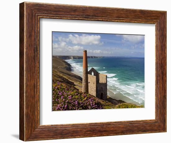 Ruins of Wheal Coates Tin Mine Engine House, Near St Agnes, Cornwall, England-Stuart Black-Framed Photographic Print