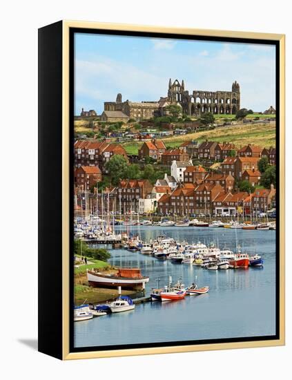 Ruins of Whitby Abbey Above Whitby on North Yorkshire Coast in Northern England, United Kingdom-Miva Stock-Framed Premier Image Canvas
