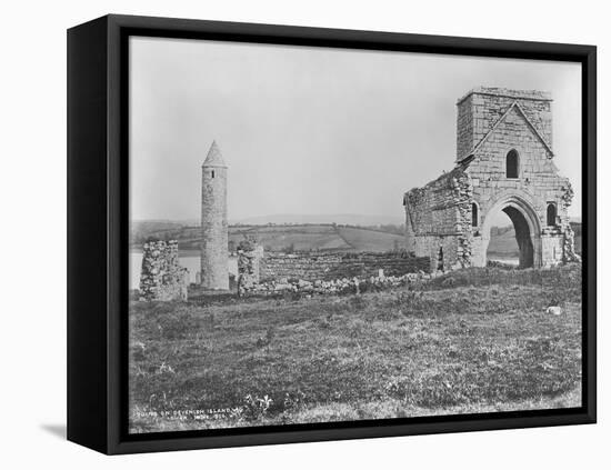 Ruins on Devenish Island, Lough Erne, Ireland, C.1890-Robert French-Framed Premier Image Canvas