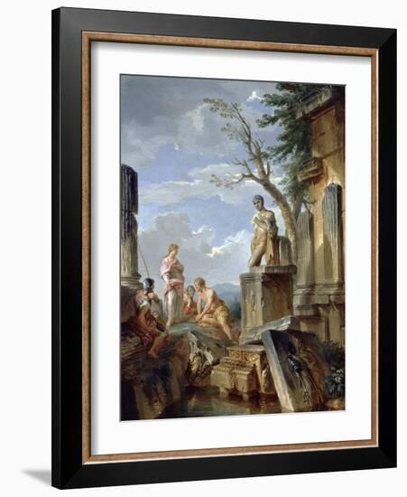 Ruins with a Sibyl and Other Figures, C.1720-Giovanni Paolo Pannini-Framed Giclee Print