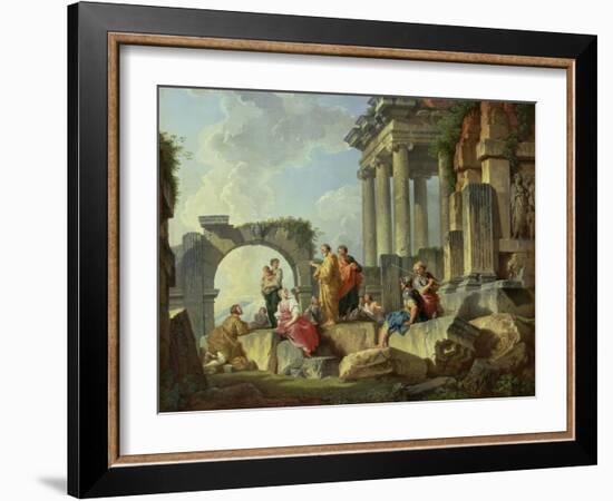 Ruins with the Apostle Paul Preaching, 1744-Giovanni Paolo Pannini-Framed Giclee Print