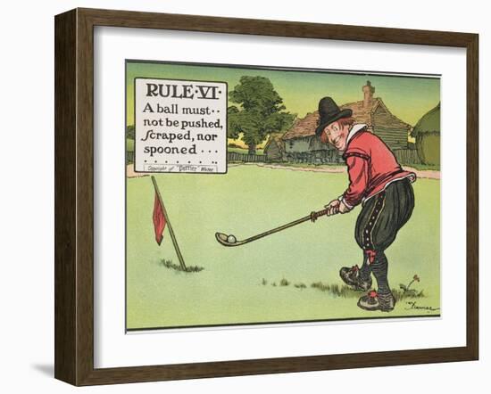 Rule Vi: a Ball Must Not be Pushed, Scraped Nor Spooned, from "Rules of Golf," Published circa 1905-Charles Crombie-Framed Giclee Print