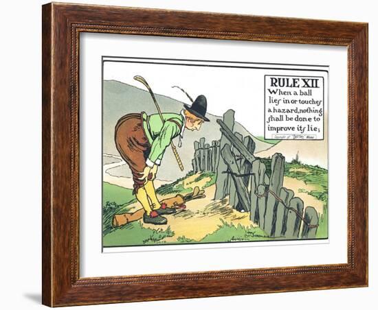 Rule XII: When a Balls Lies in or Touches a Hazard, Nothing Shall be Done to Improve Its Lie-Charles Crombie-Framed Giclee Print