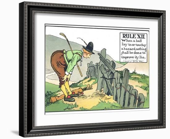 Rule XII: When a Balls Lies in or Touches a Hazard, Nothing Shall be Done to Improve Its Lie-Charles Crombie-Framed Giclee Print