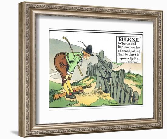 Rule XII: When a Balls Lies in or Touches a Hazard, Nothing Shall be Done to Improve Its Lie-Charles Crombie-Framed Giclee Print