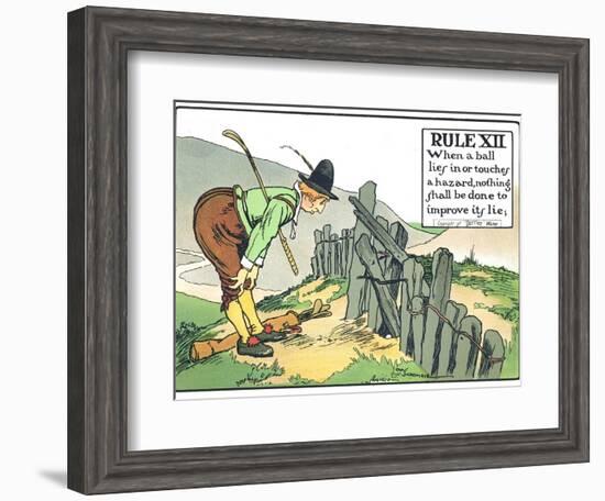 Rule XII: When a Balls Lies in or Touches a Hazard, Nothing Shall be Done to Improve Its Lie-Charles Crombie-Framed Giclee Print