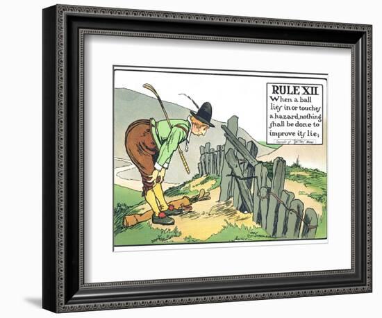 Rule XII: When a Balls Lies in or Touches a Hazard, Nothing Shall be Done to Improve Its Lie-Charles Crombie-Framed Giclee Print