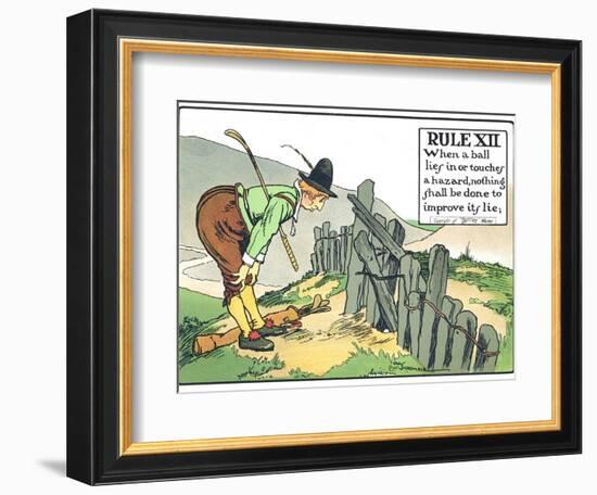 Rule XII: When a Balls Lies in or Touches a Hazard, Nothing Shall be Done to Improve Its Lie-Charles Crombie-Framed Giclee Print